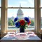 50Pcs 4th of July Flower Memorial Day Plates 10" Buffalo Plaid Vases Flowers Patriotic Plates Disposable American Flag Tableware for 4th of July Independence Day Veterans Day Party Decor